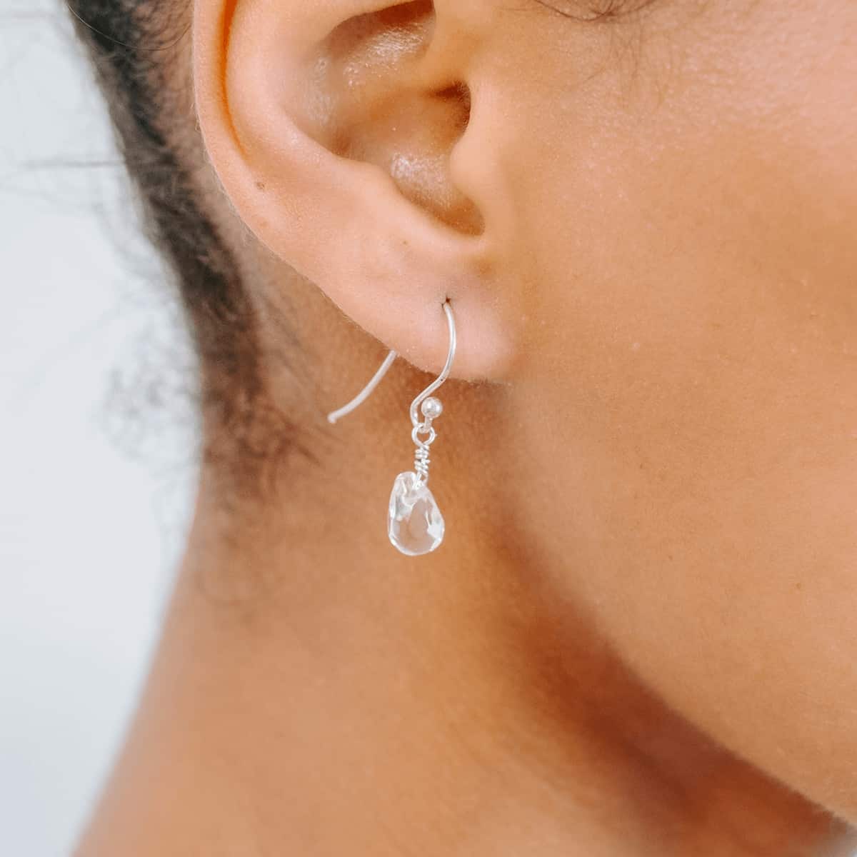 Clear Quartz Drop Earrings