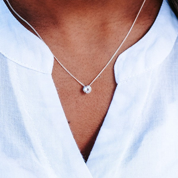 Clear Quartz Slider Necklace