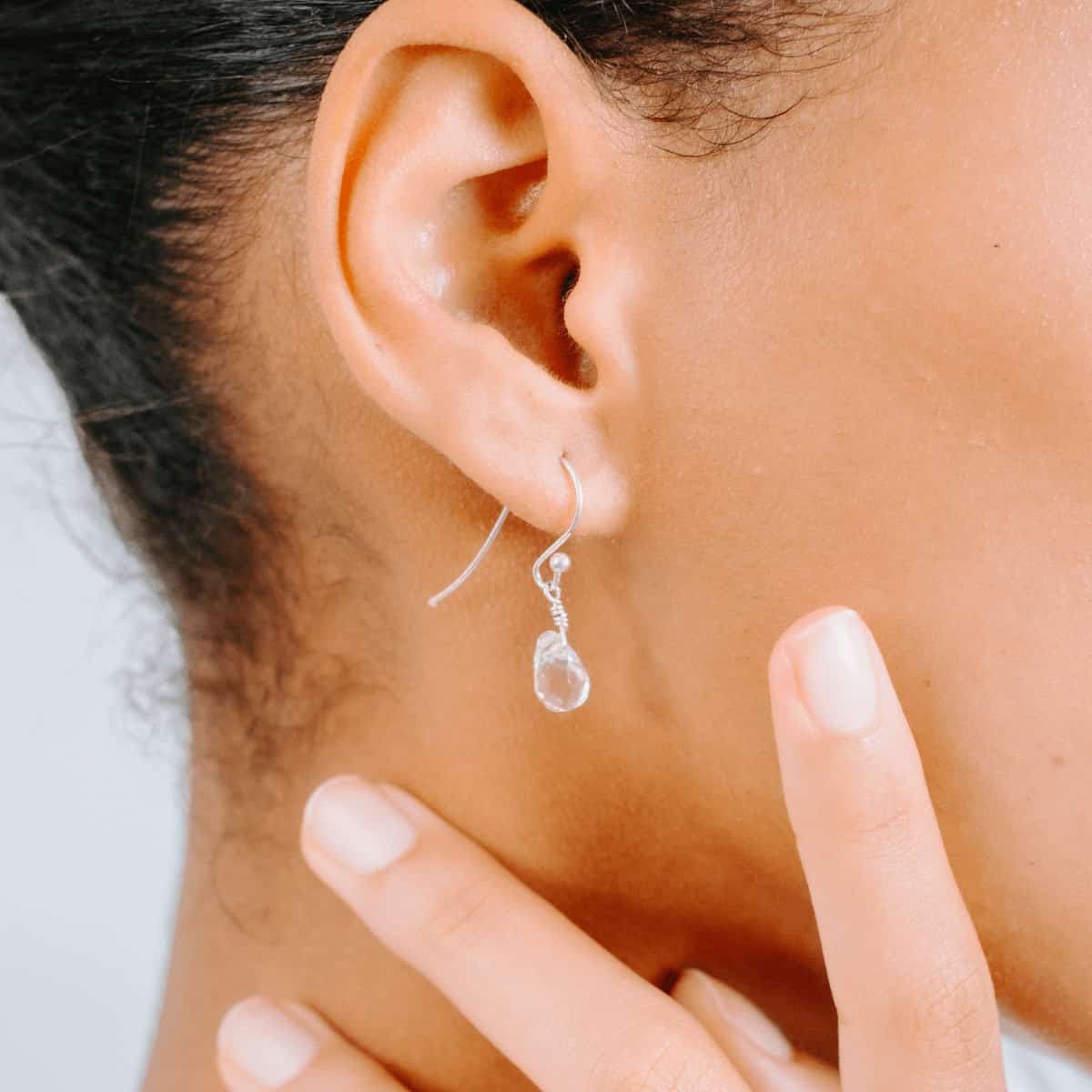 Clear Quartz Drop Earrings