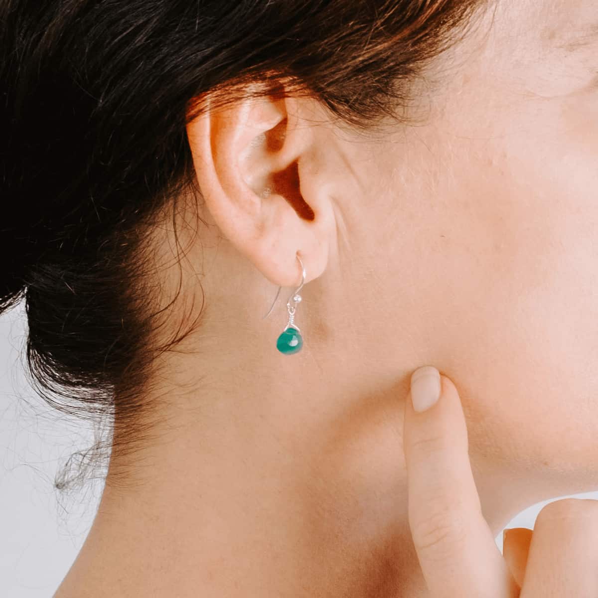 Green Onyx Drop Earrings