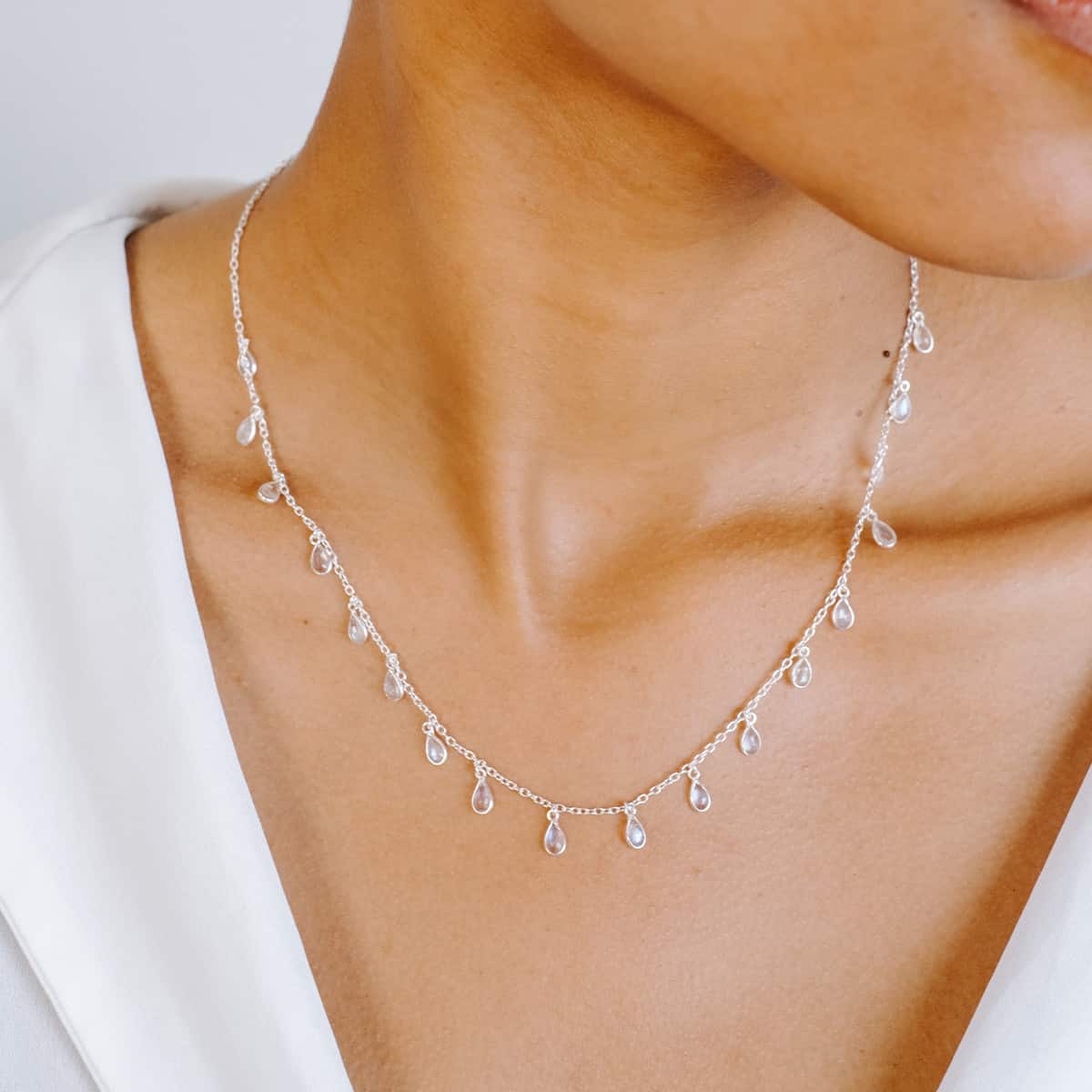 Drop Me Bling Moonstone Necklace