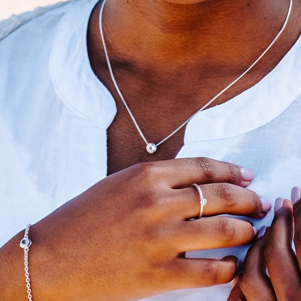 Clear Quartz Slider Necklace