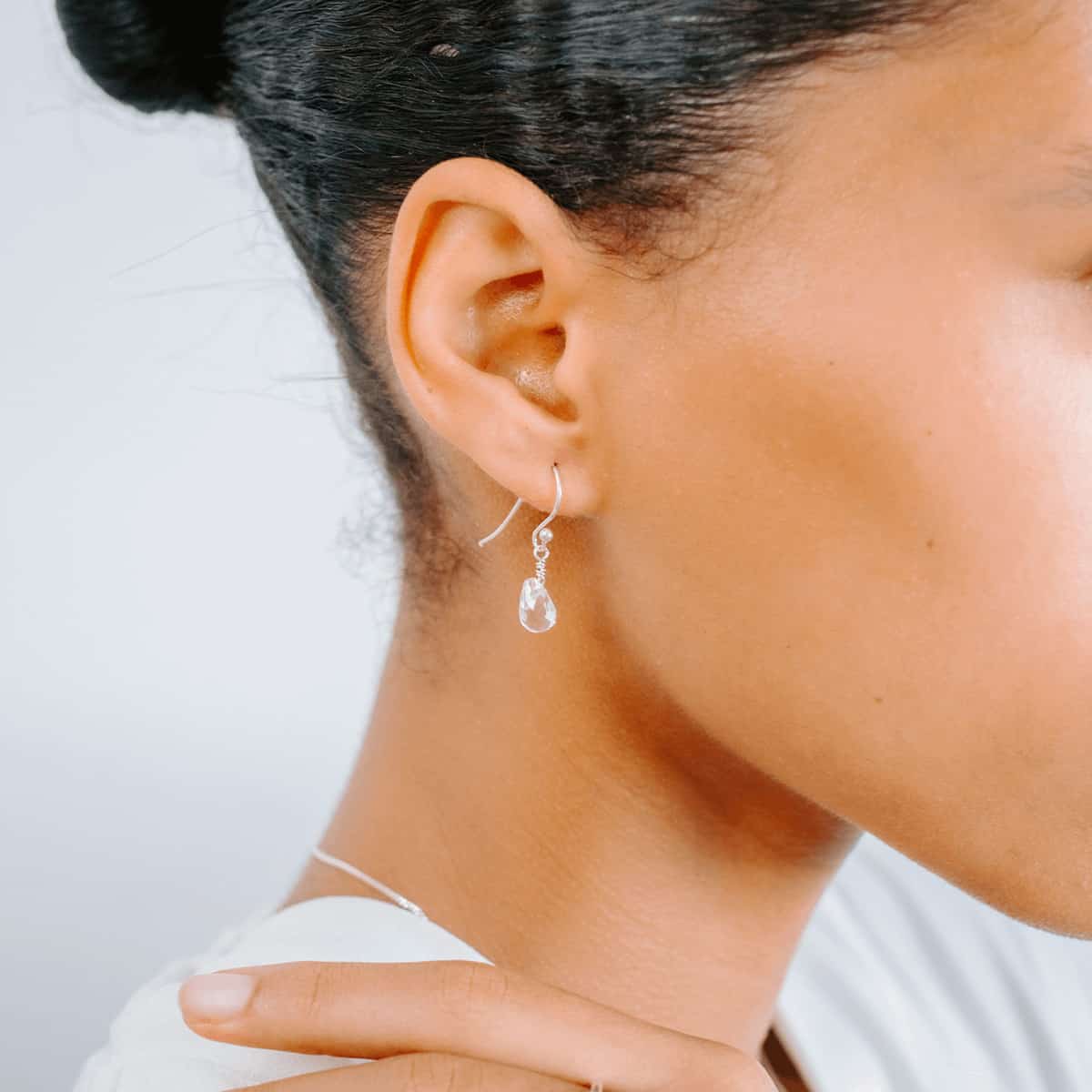 Clear Quartz Drop Earrings