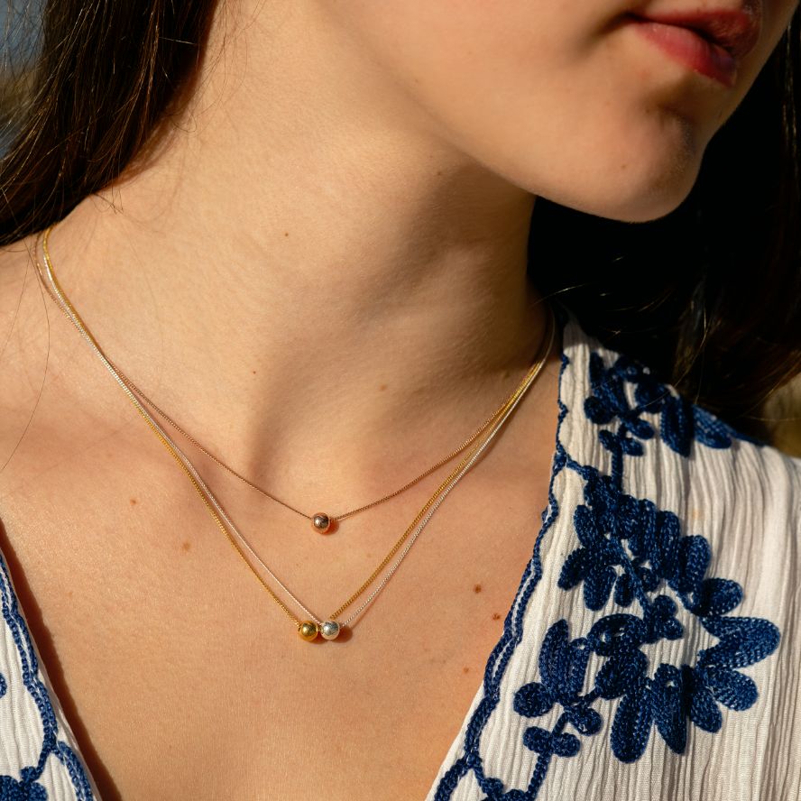 Silver Ball Slider necklace