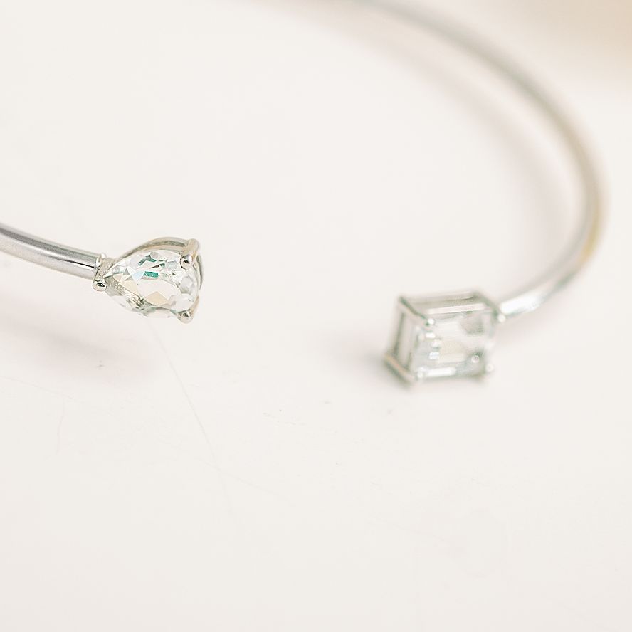 Birthstone Twin Cuff Clear Quartz