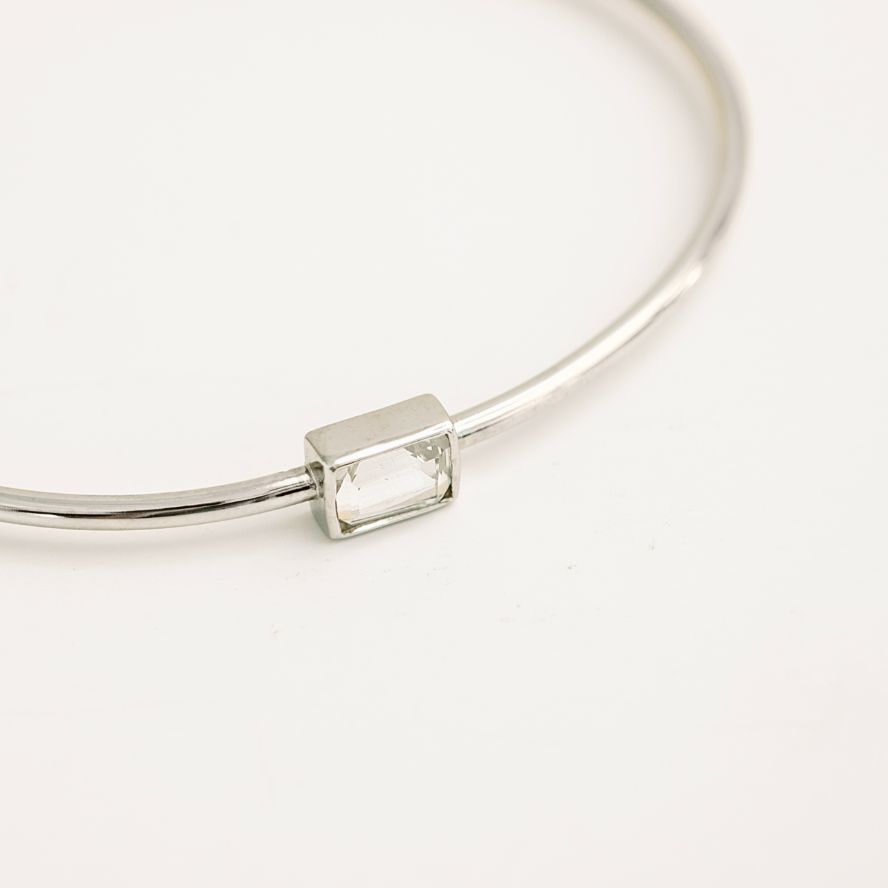 Birthstone Bangle Clear Quartz