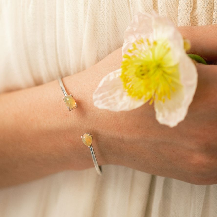Birthstone Twin Cuff Ethiopian Opal