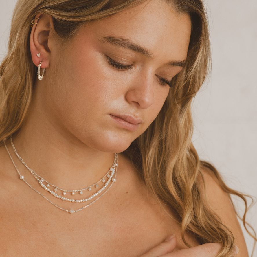 Sterling Silver and Seed Pearl Necklace