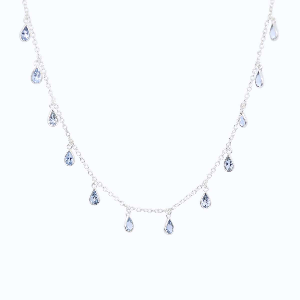 Drop Me Bling Aquamarine Necklace