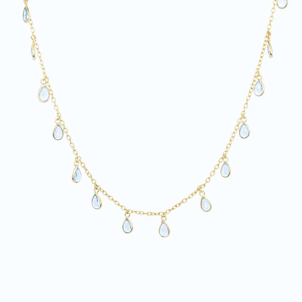 Drop Me Bling Blue Topaz Necklace