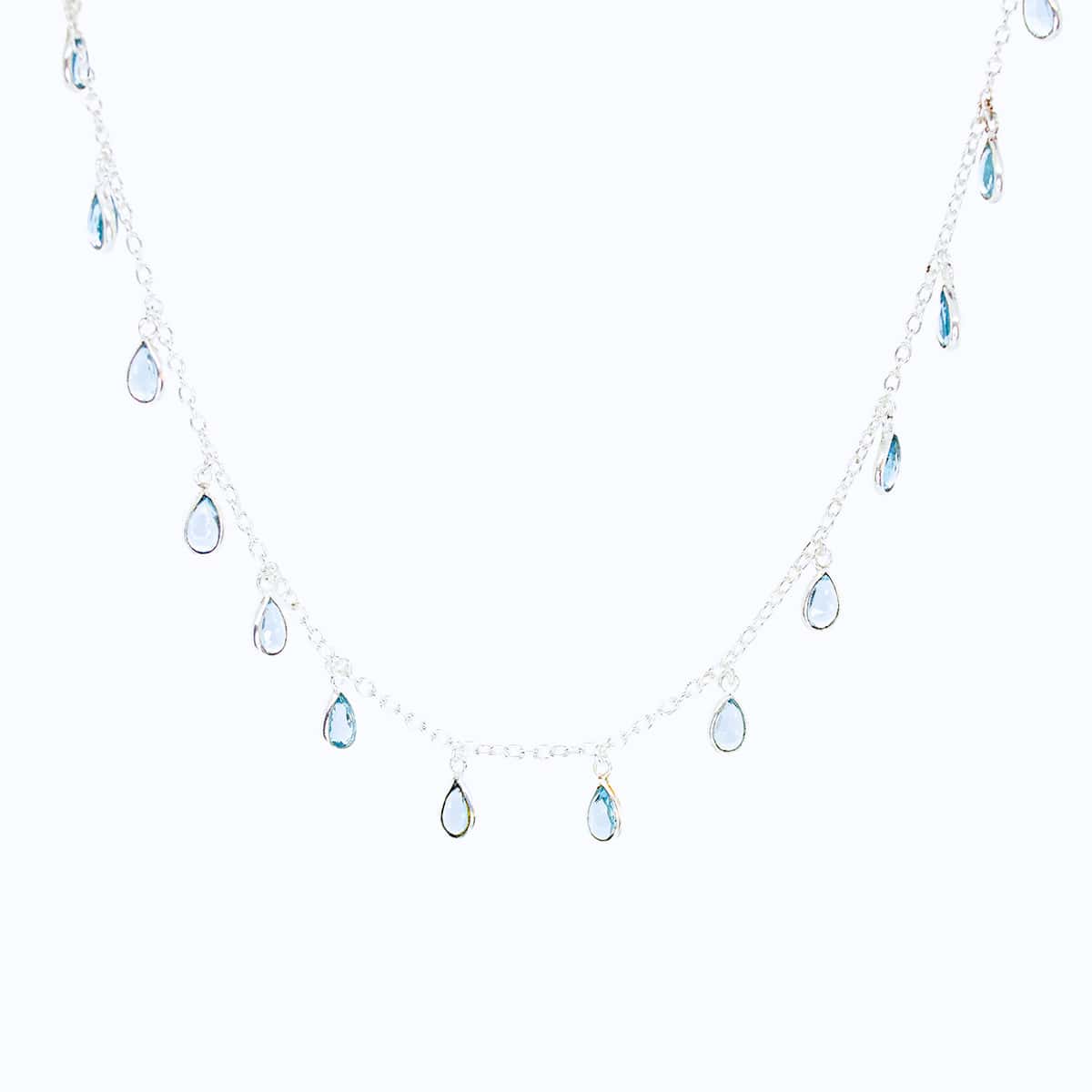 Drop Me Bling Blue Topaz Necklace