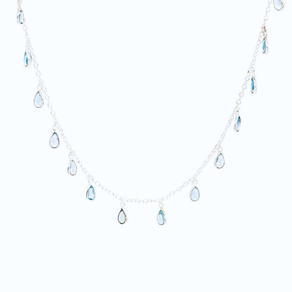 Drop Me Bling Blue Topaz Necklace