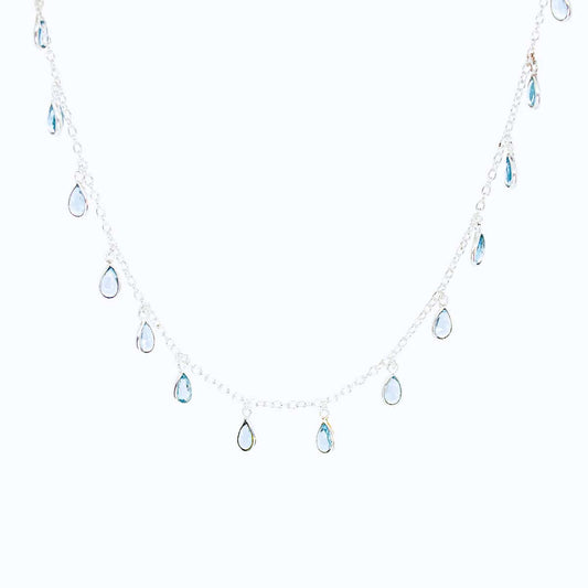 Drop Me Bling Blue Topaz Necklace