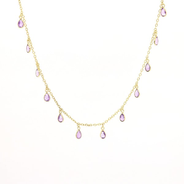 Drop Me Bling Amethyst Necklace