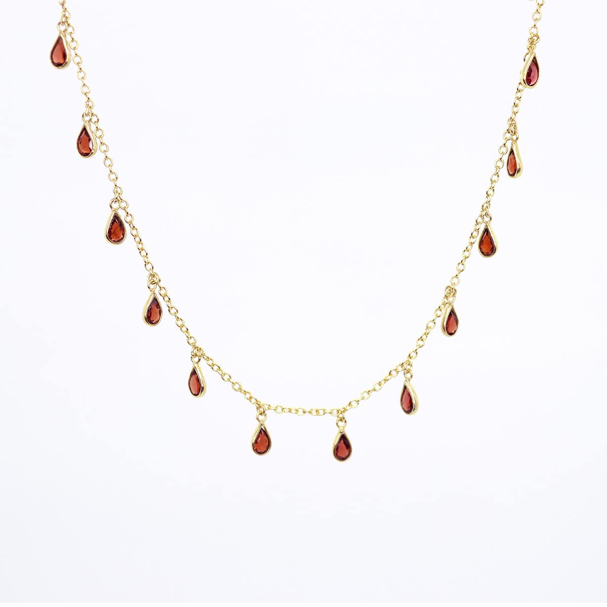 Drop Me Bling Garnet Necklace