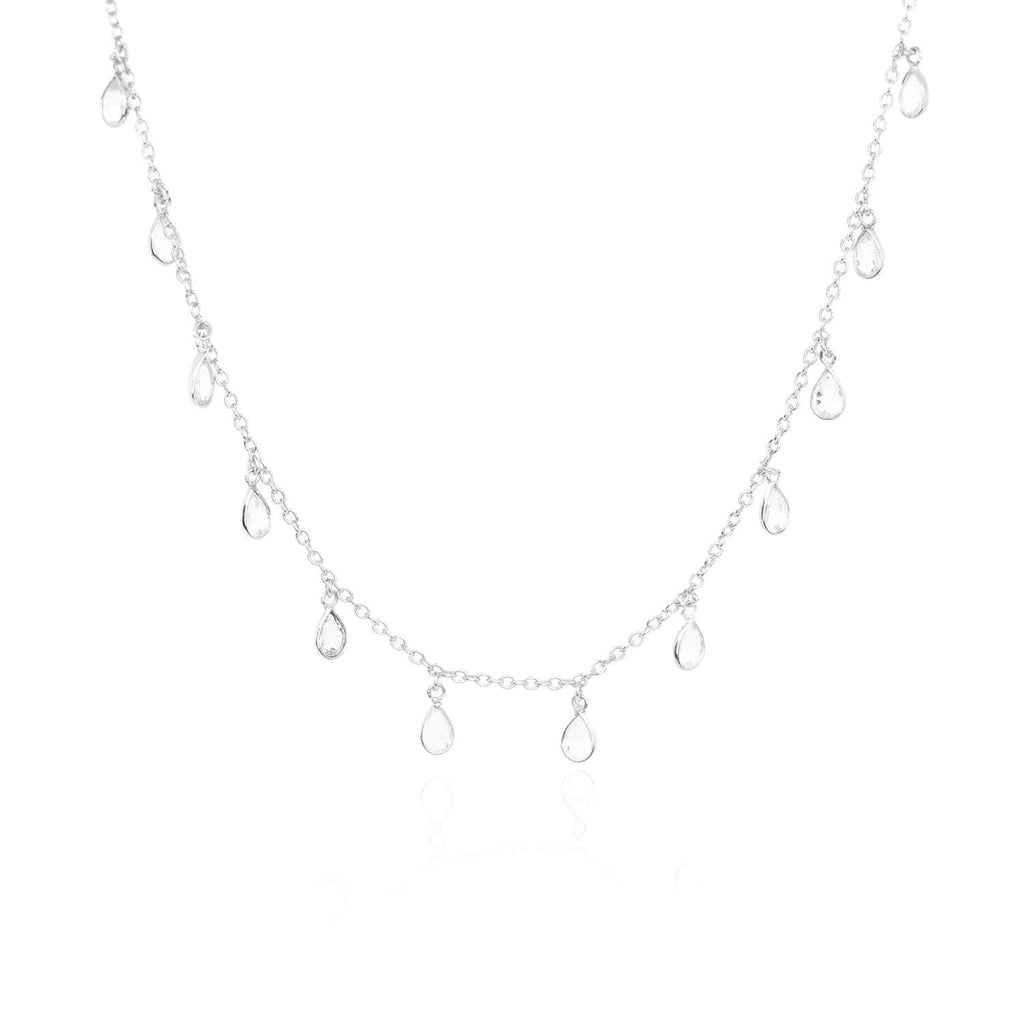 Drop Me Bling Clear Quartz Necklace
