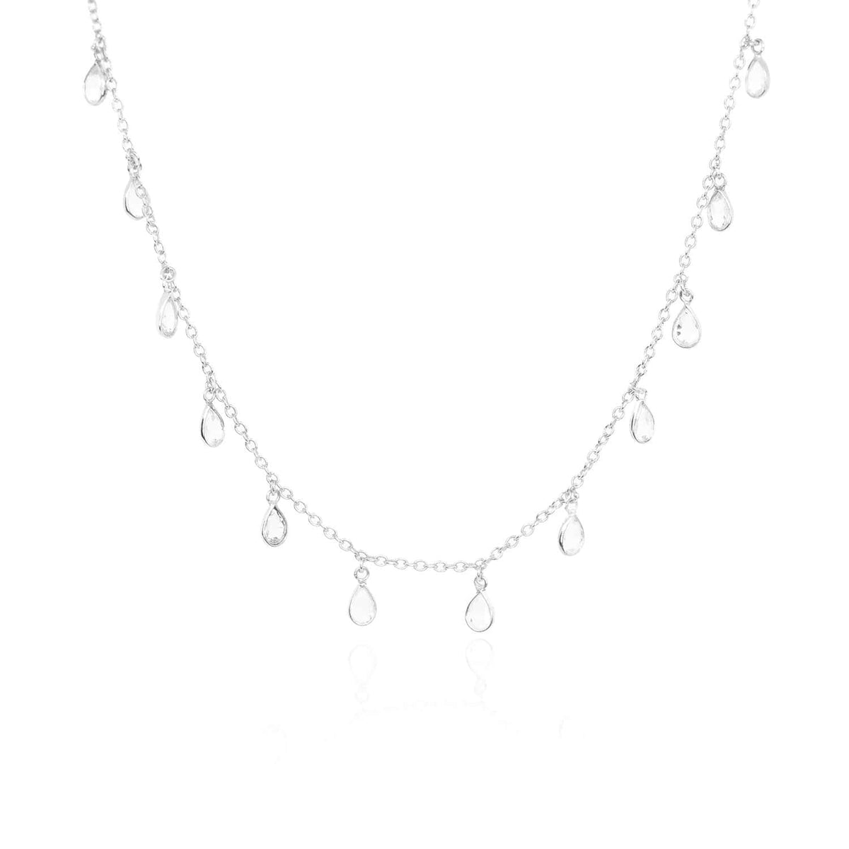 Drop Me Bling Clear Quartz Necklace