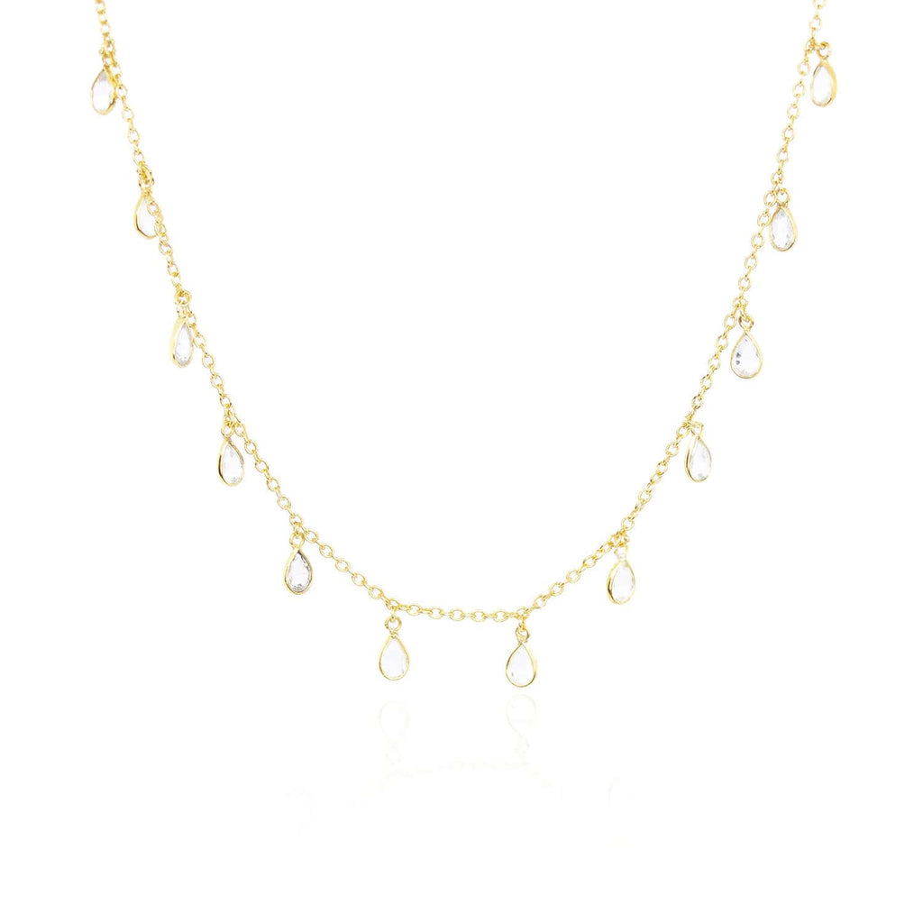 Drop Me Bling Clear Quartz Necklace