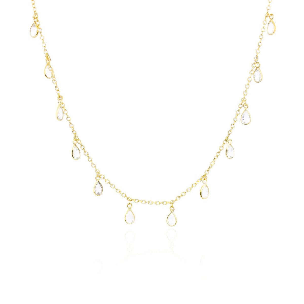 Drop Me Bling Clear Quartz Necklace