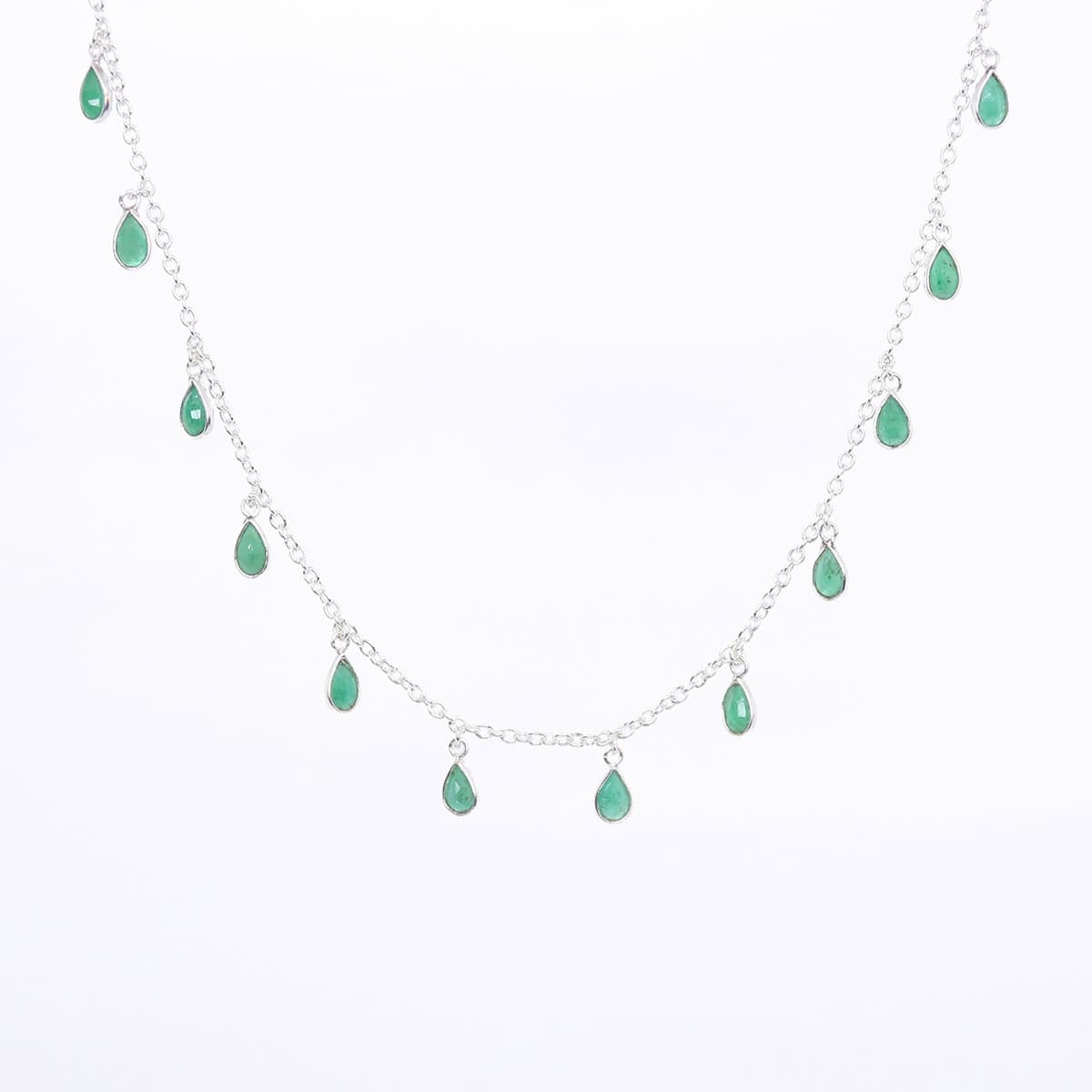 Drop Me Bling Emerald Necklace