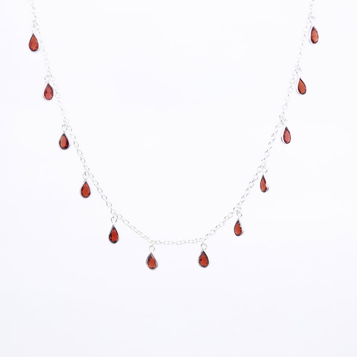 Drop Me Bling Garnet Necklace