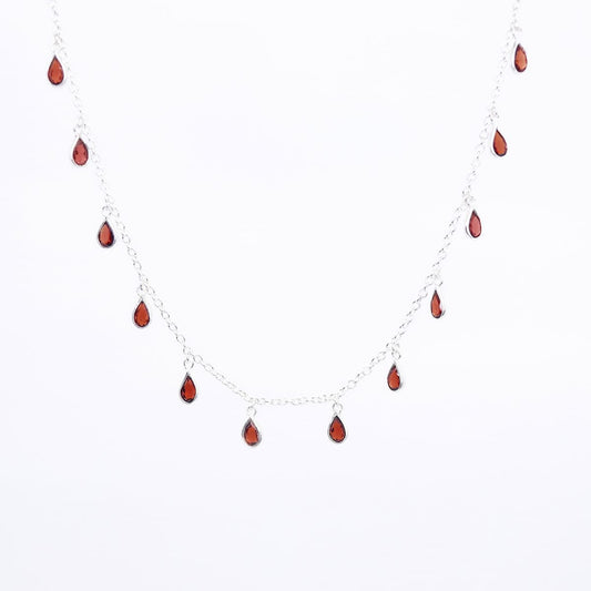 Drop Me Bling Garnet Necklace