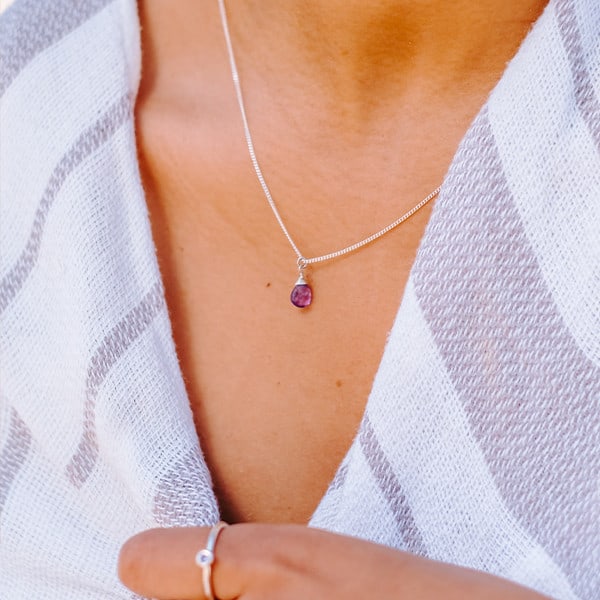 Amethyst Drop Necklace