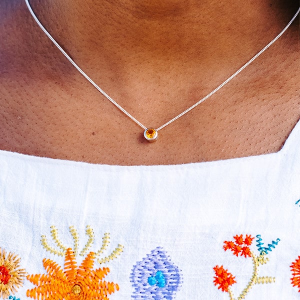 Citrine Slider Pendant