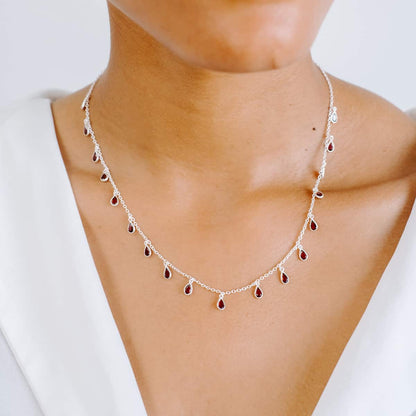 Drop Me Bling Garnet Necklace