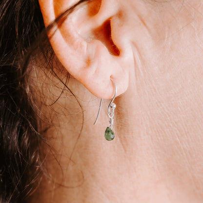 Green Tourmaline Drop Earrings