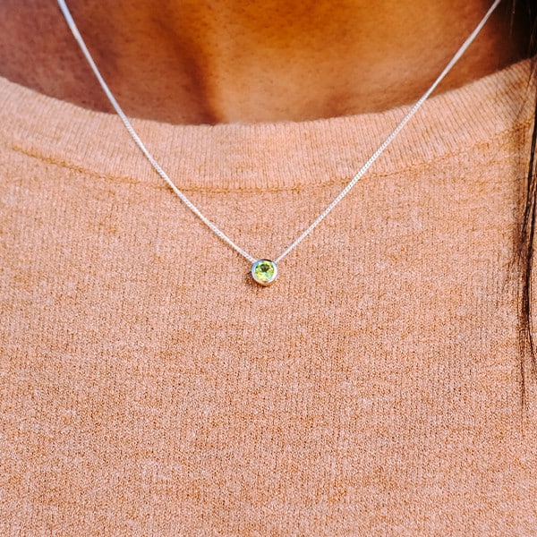 Peridot Slider Necklace