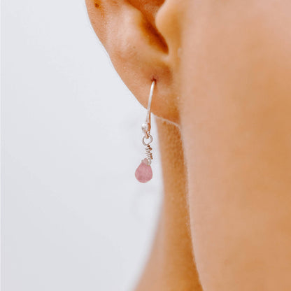 Pink Tourmaline Drop Earrings