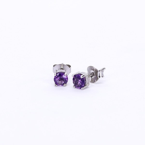 Amethyst Studs + Amethyst Pendant Necklace