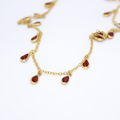 Drop Me Bling Garnet Necklace