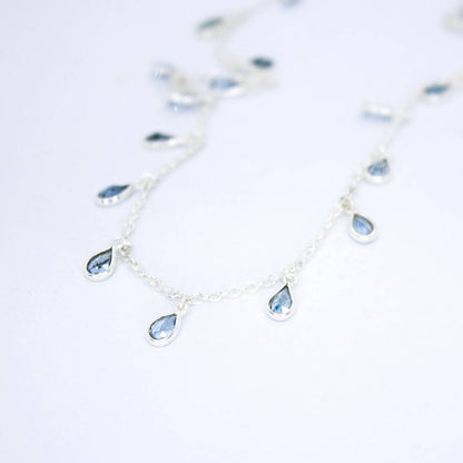 Drop Me Bling Aquamarine Necklace