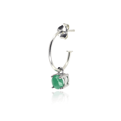 Emerald Dangle Hoop Earrings