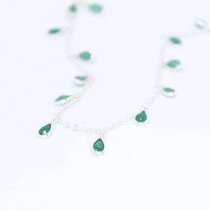 Drop Me Bling Emerald Necklace