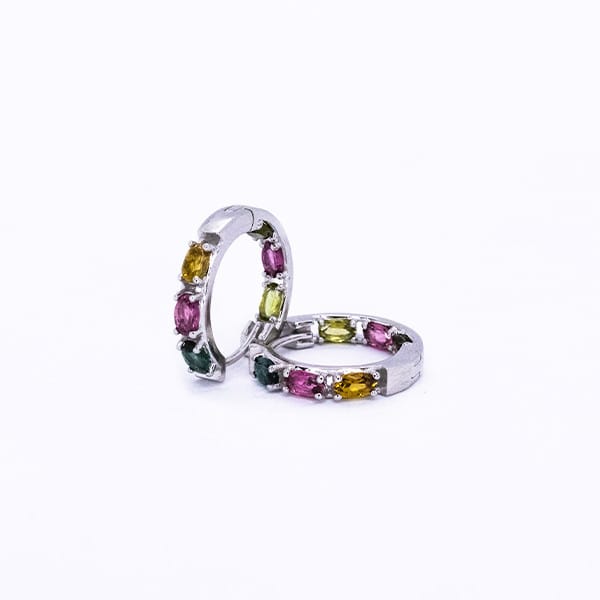 Rainbow Tourmaline Huggies