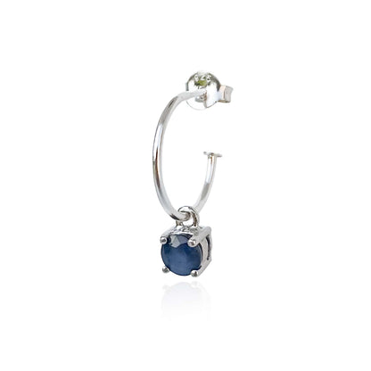 Sapphire Dangle Hoop Earrings