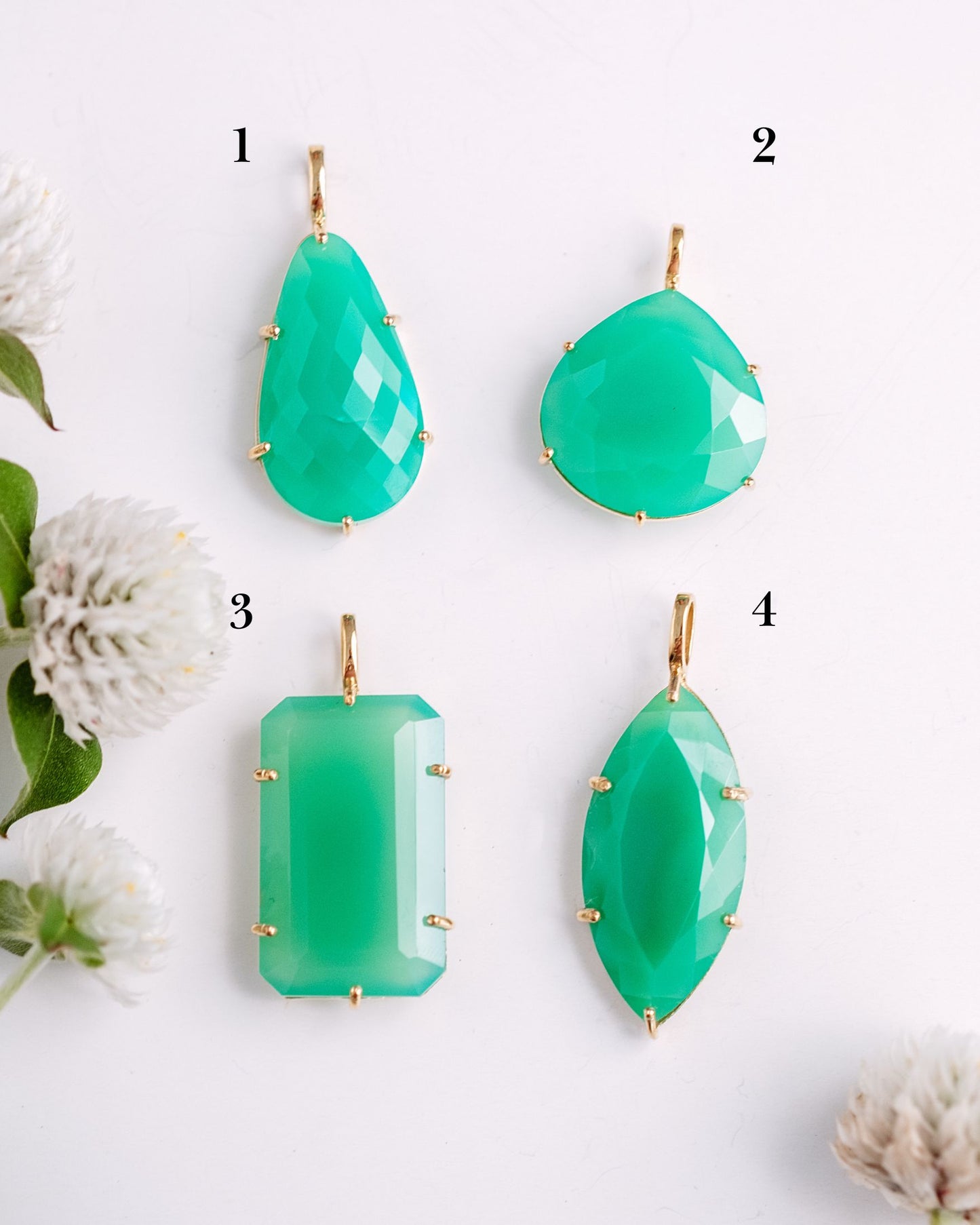 Green Chalcedony Pendants