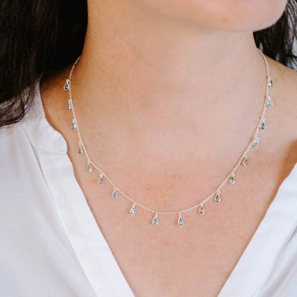 Drop Me Bling Aquamarine Necklace