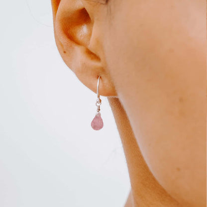 Pink Tourmaline Drop Earrings