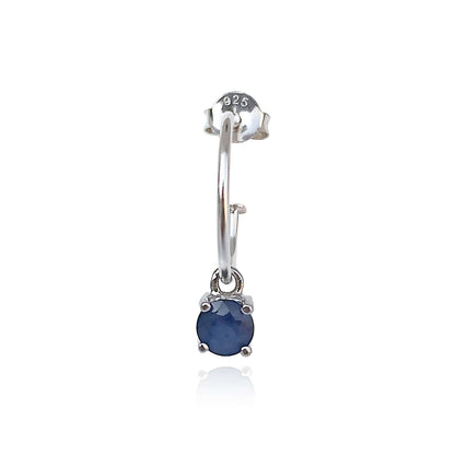 Sapphire Dangle Hoop Earrings