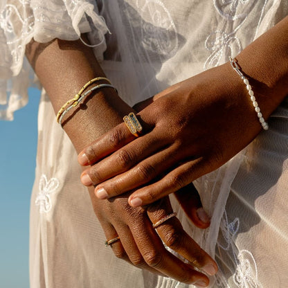 Pearl and paperclip Chain Bracelet