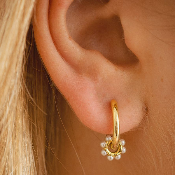 Huggie with Pearl Dangle