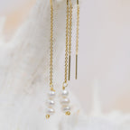 Golden Dangle Pearl Earrings