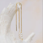 Golden Dangle Pearl Earrings