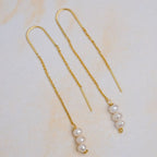 Golden Dangle Pearl Earrings