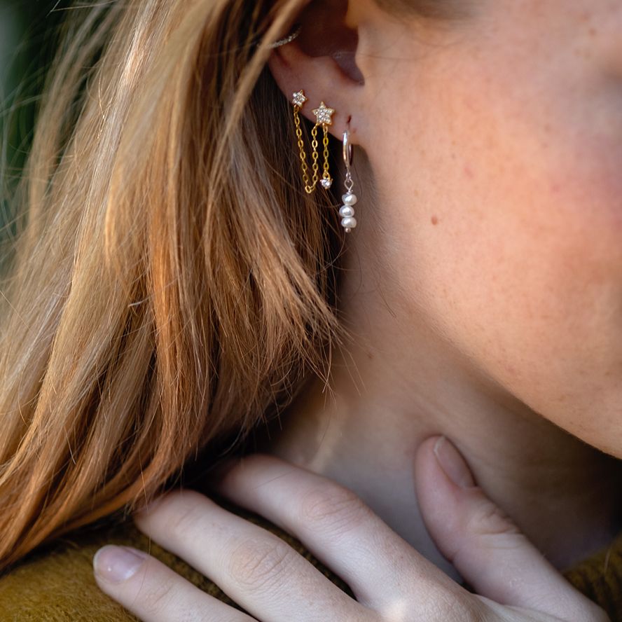 Double BLING Star Earring