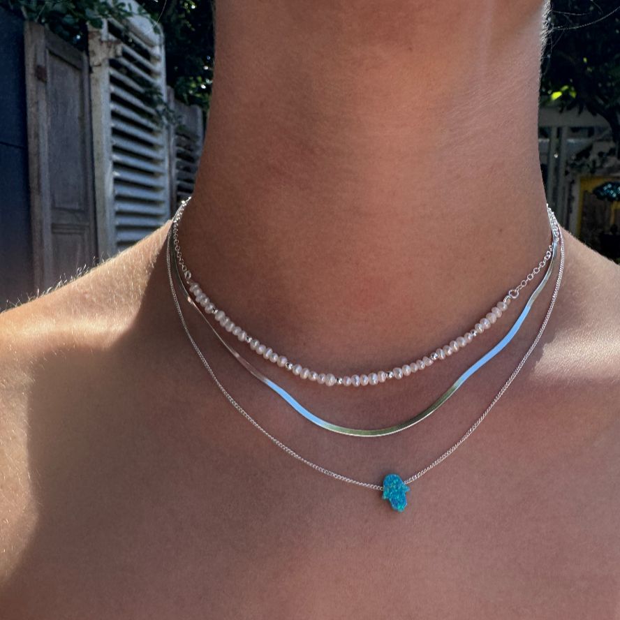 Opalite Hamsa Necklace